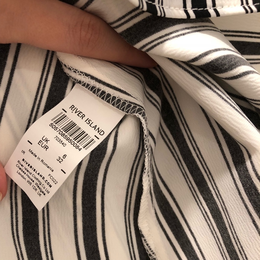 River Island Striped Bardot Top Size Us 2 - Picture 6 of 8